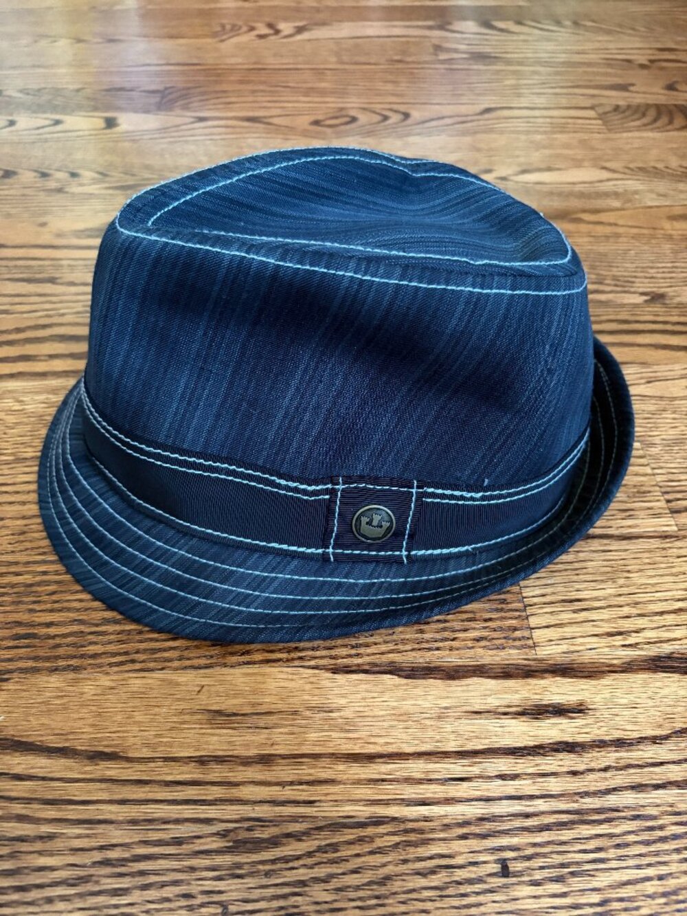 Goorin Bros Fedora Hat Size XL Black Pinstripe Vintage Illustration Inside